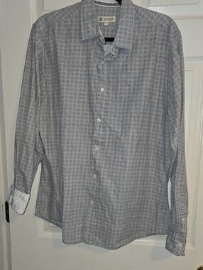 Smash Men's Gray‎ Micro-Pattern Button-Down Shirt